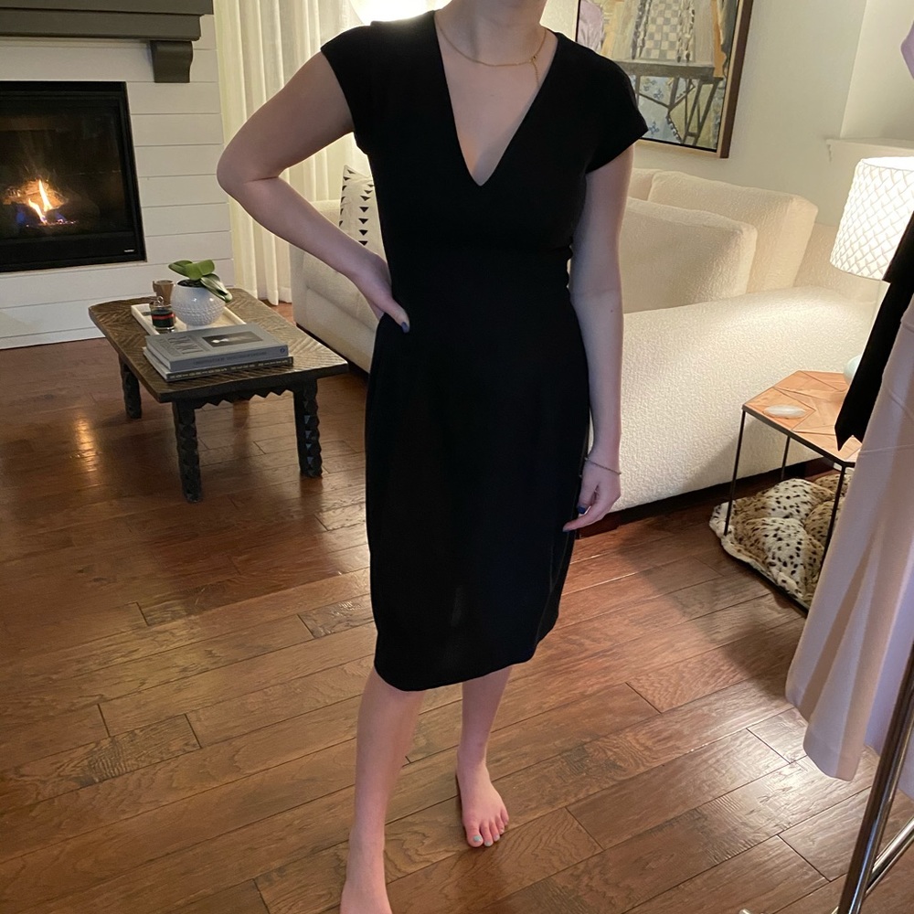 Yves Saint Laurent Wool Crepe Exposed Back Zipper